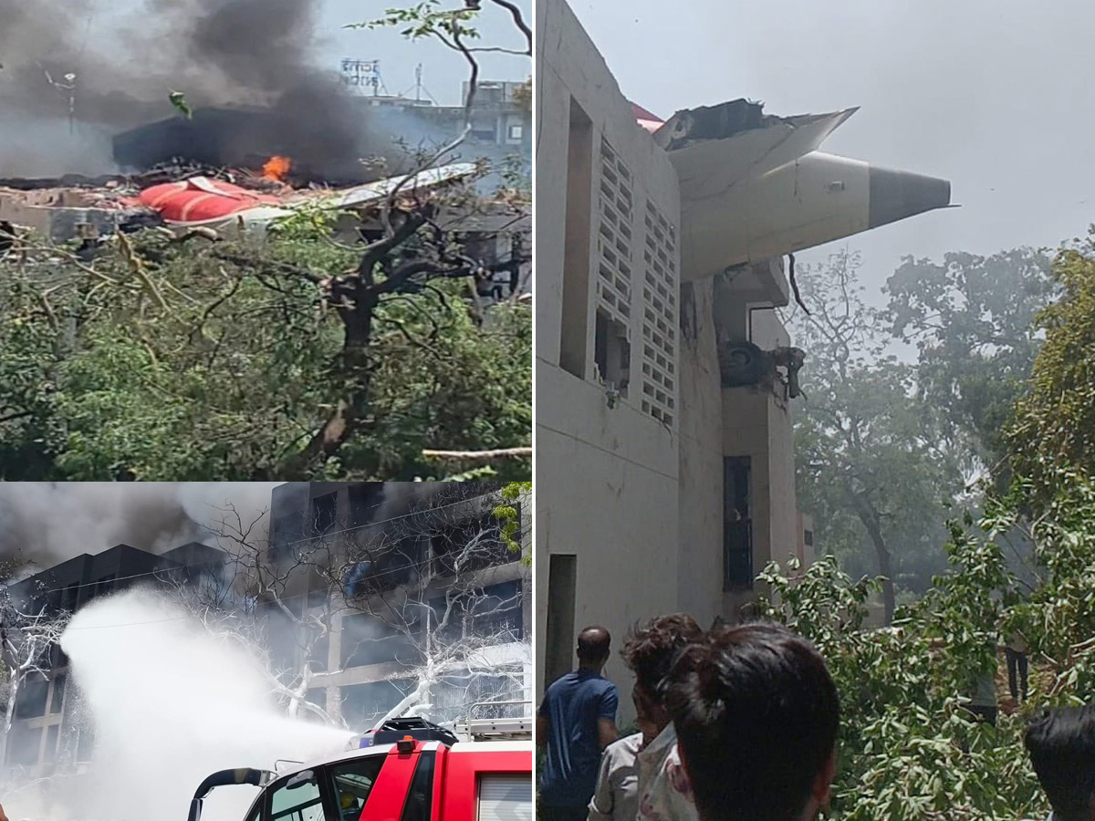 Air India Ahmedabad-London flight crashes near airport in Meghani area Photos1