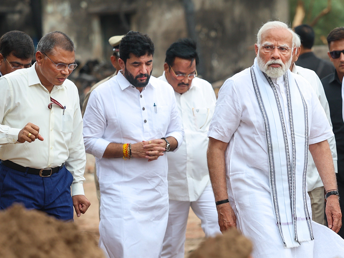 Narendra Modi visits the site of the Air India plane crash in Ahmedabad17