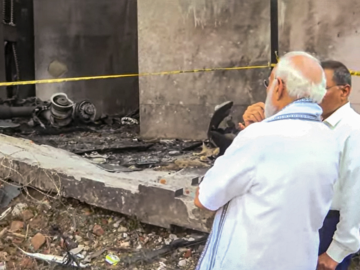 Narendra Modi visits the site of the Air India plane crash in Ahmedabad2