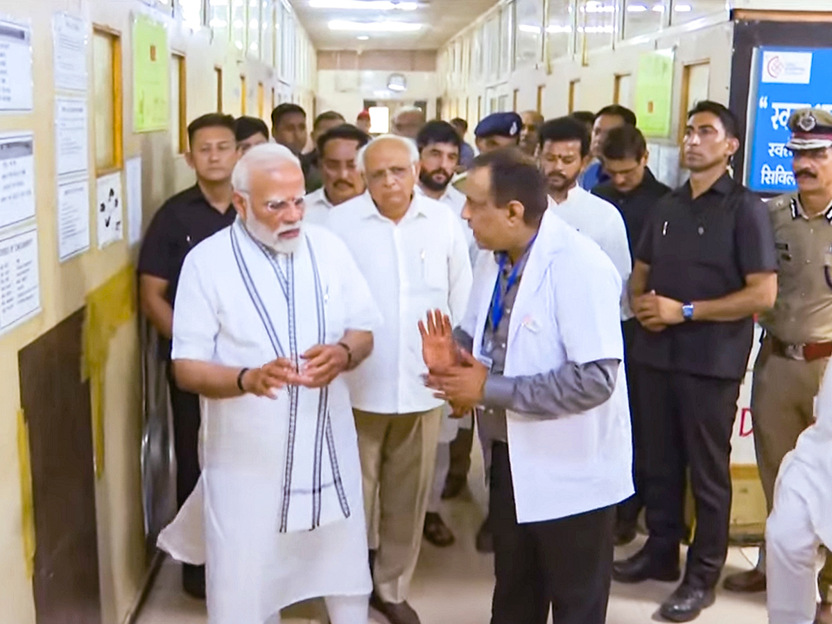 Narendra Modi visits the site of the Air India plane crash in Ahmedabad5