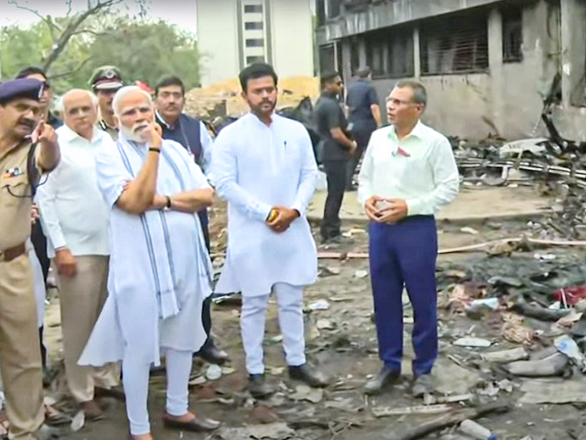 Narendra Modi visits the site of the Air India plane crash in Ahmedabad9