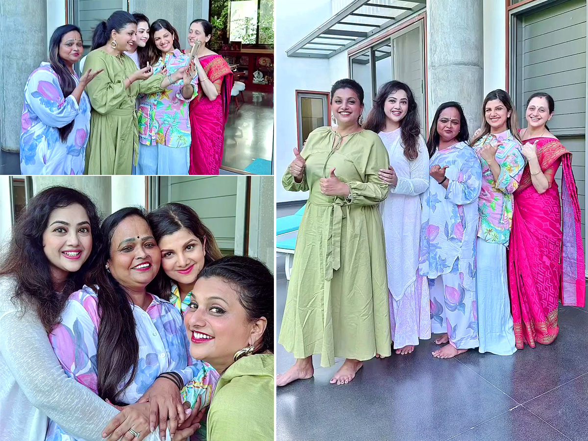 Tollywood Actress Roja And Meena 90s Queens Party Viral Photos1