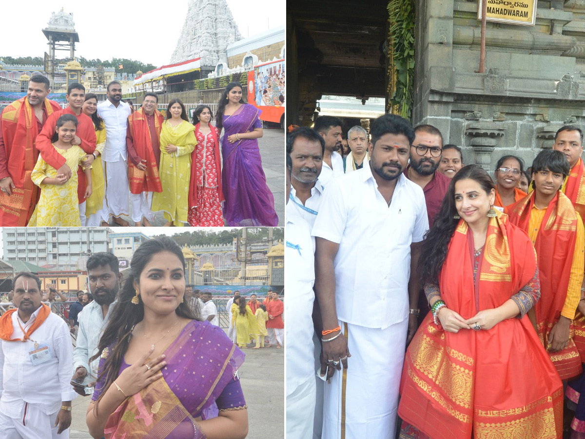 Actress Divi And Bollywood Actress Vidya Balan Visits Tirumala Temple Photos1