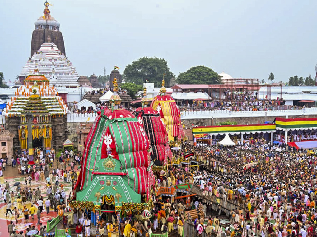 Devotees Gather For Grand Rath Yatra Of Lord Jagannath In Puri Photos1