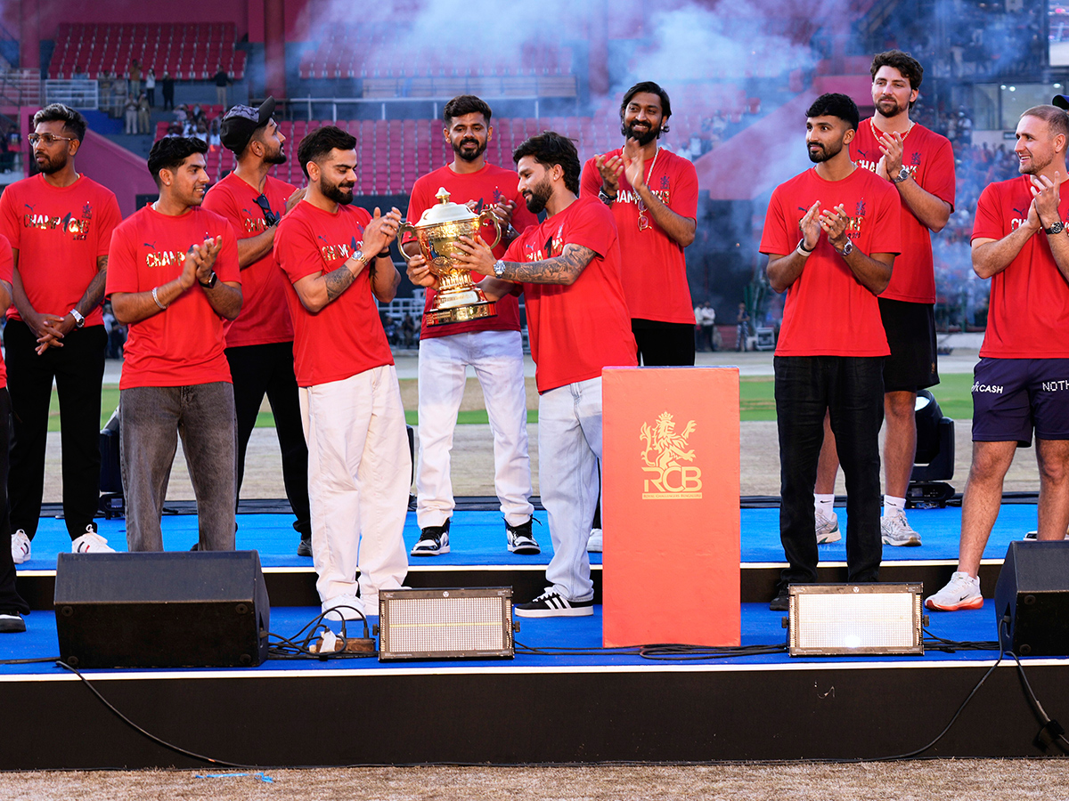 IPL 2025 winning Royal Challengers Bengaluru team felicitation ceremony at the Chinnaswamy Stadium16