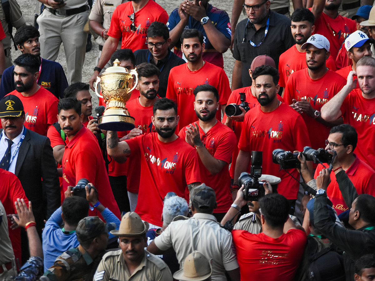 IPL 2025 winning Royal Challengers Bengaluru team felicitation ceremony at the Chinnaswamy Stadium19