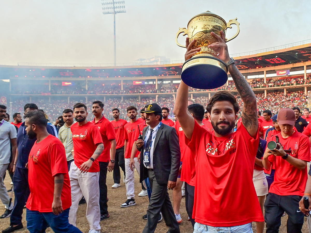 IPL 2025 winning Royal Challengers Bengaluru team felicitation ceremony at the Chinnaswamy Stadium21