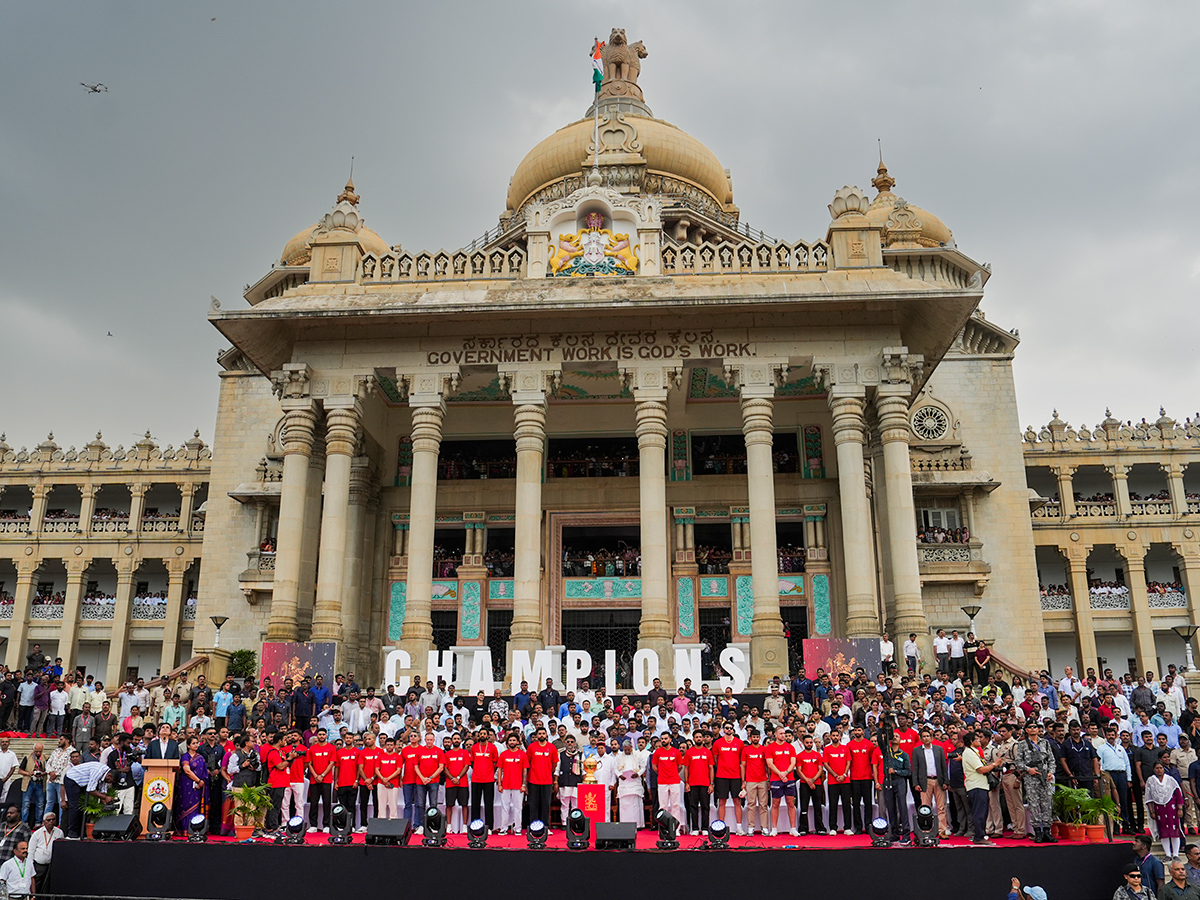 IPL 2025 winning Royal Challengers Bengaluru team felicitation ceremony at the Chinnaswamy Stadium3