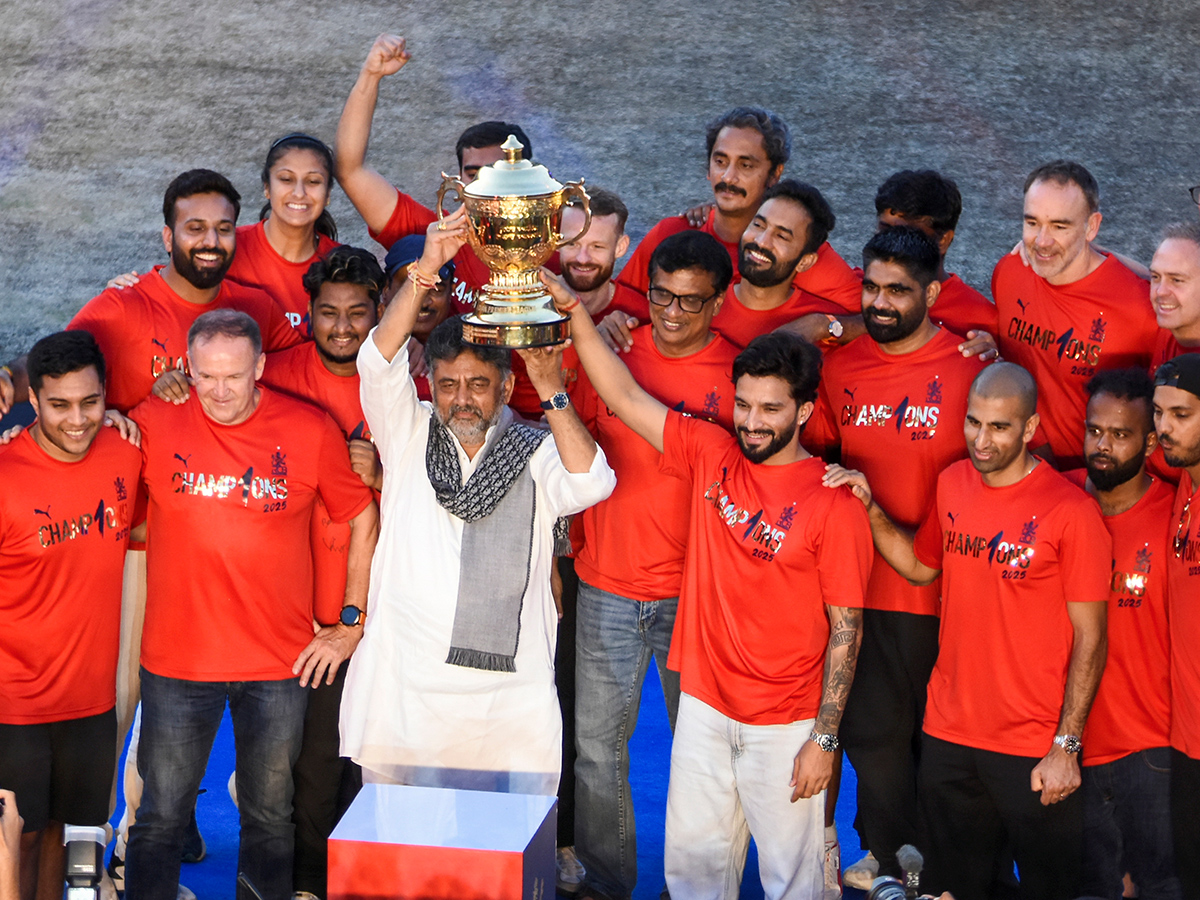 IPL 2025 winning Royal Challengers Bengaluru team felicitation ceremony at the Chinnaswamy Stadium7