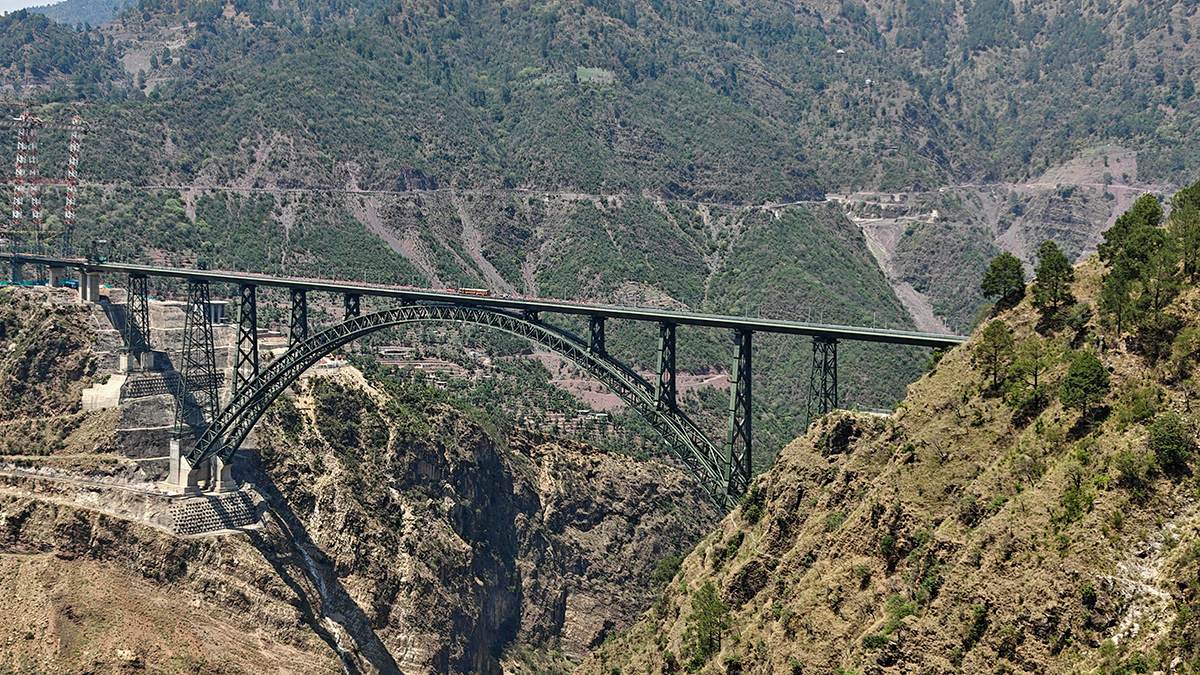 Chenab Bridge is located in the Jammu and Kashmir area10