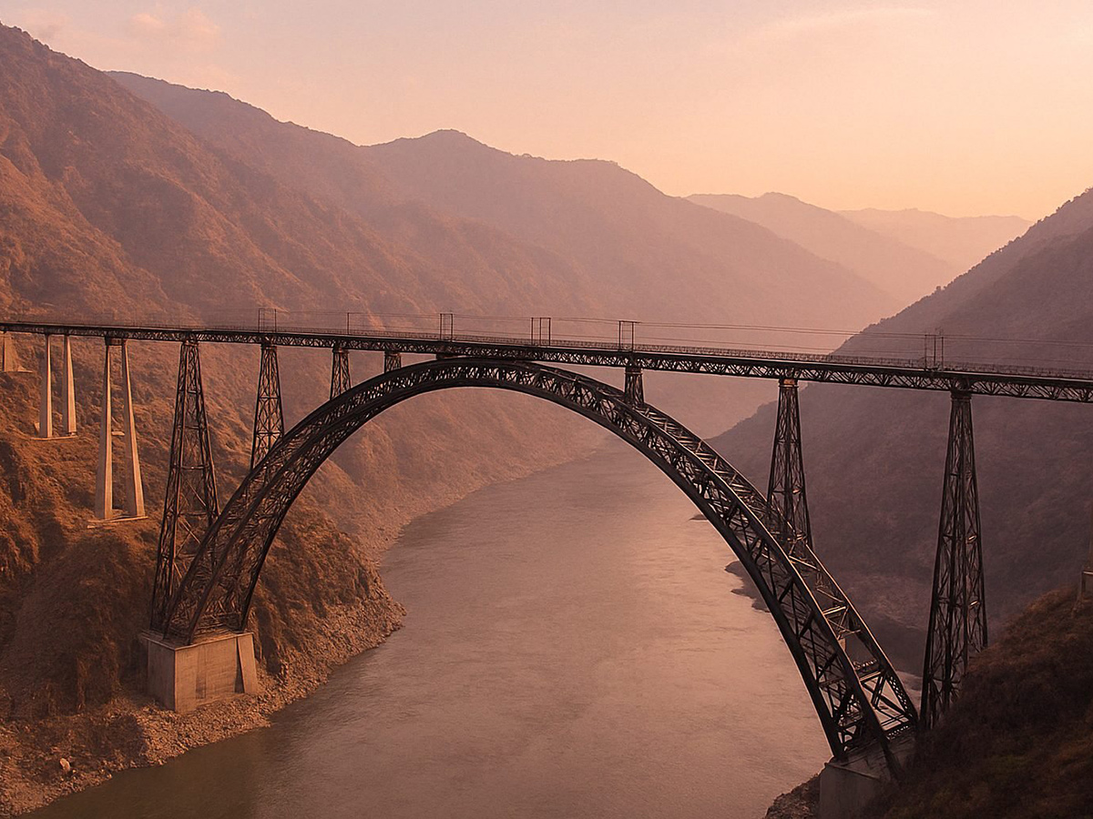 Chenab Bridge is located in the Jammu and Kashmir area11