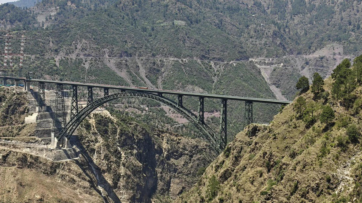 Chenab Bridge is located in the Jammu and Kashmir area13
