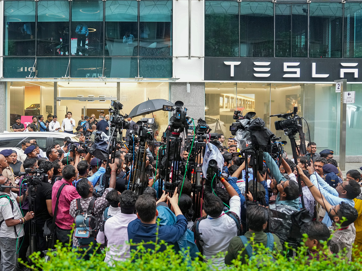 Tesla Model Y Vehicle inauguration of India first Tesla showroom in Mumbai 13