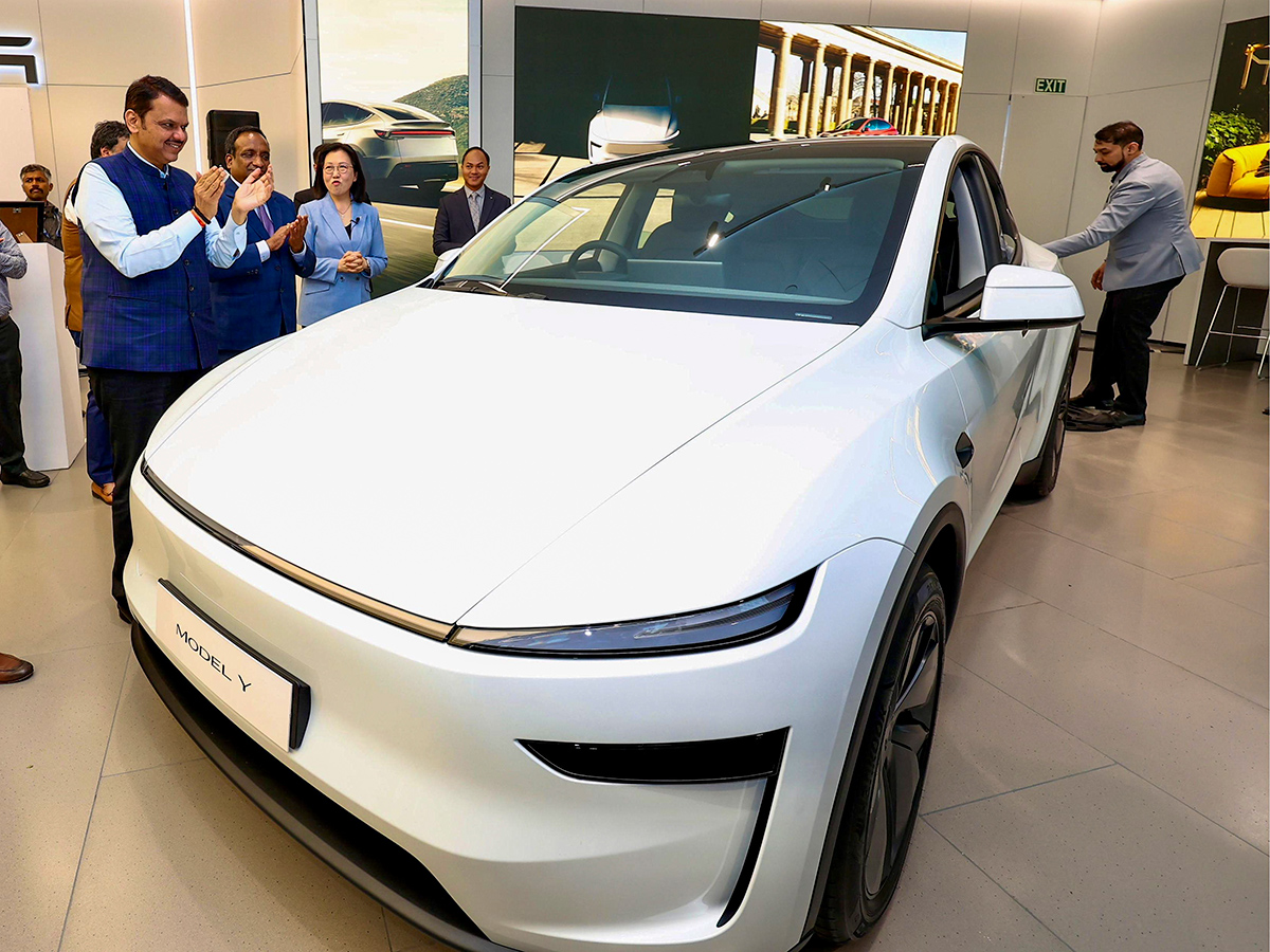 Tesla Model Y Vehicle inauguration of India first Tesla showroom in Mumbai 4