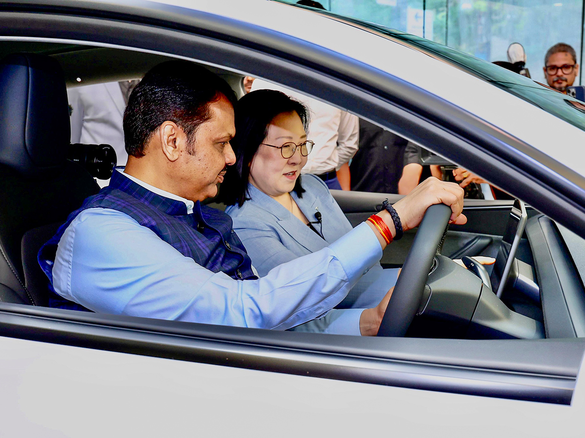 Tesla Model Y Vehicle inauguration of India first Tesla showroom in Mumbai 5