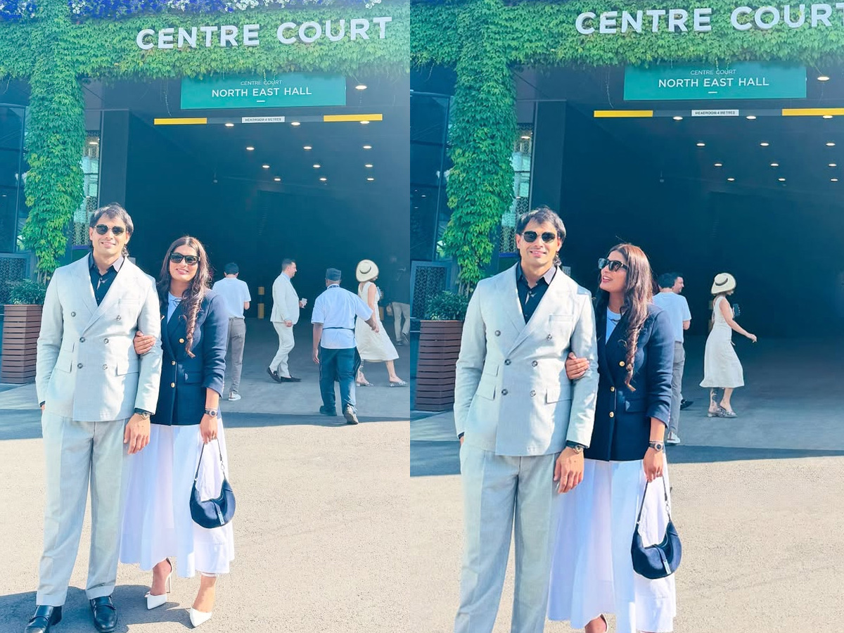 Neeraj Chopra makes first public appearance with wife at Wimbledon Photos1