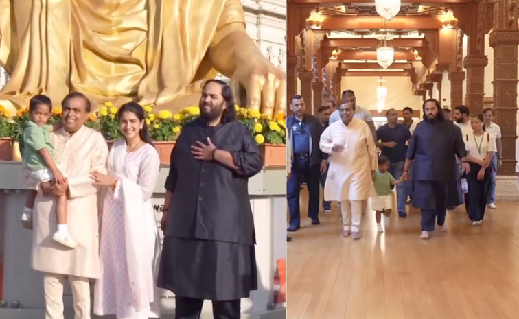Mukesh Ambani, Radhika Merchant, Anant Ambani Spiritual Visit To Londons Swaminarayan Temple Photos8