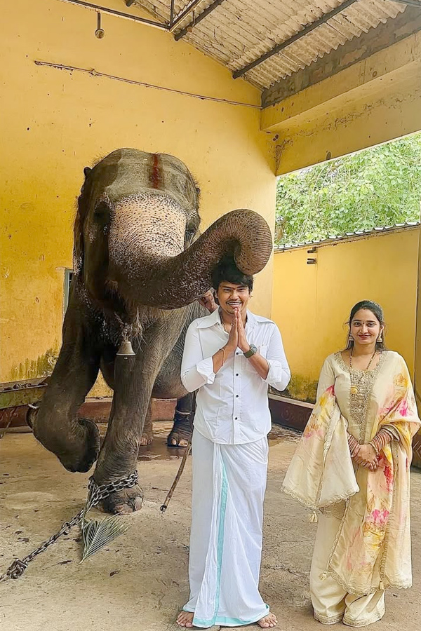 Comedian Kevvu Kartheek And His Wife Visited Temples: Photos4