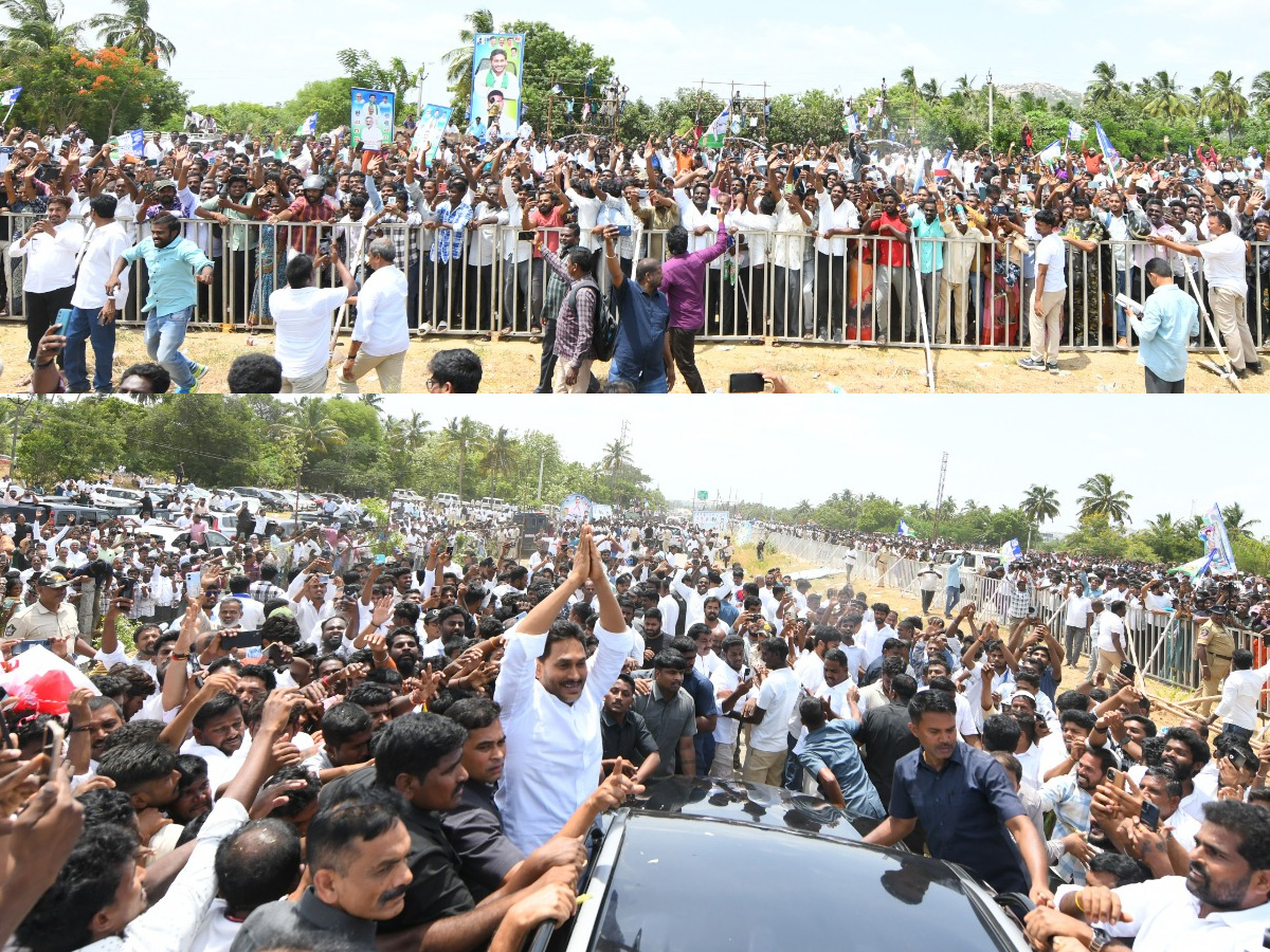 Heavy Public Crowd To Meet YS Jagan At Bangarupalyam Chittoor District Photos12