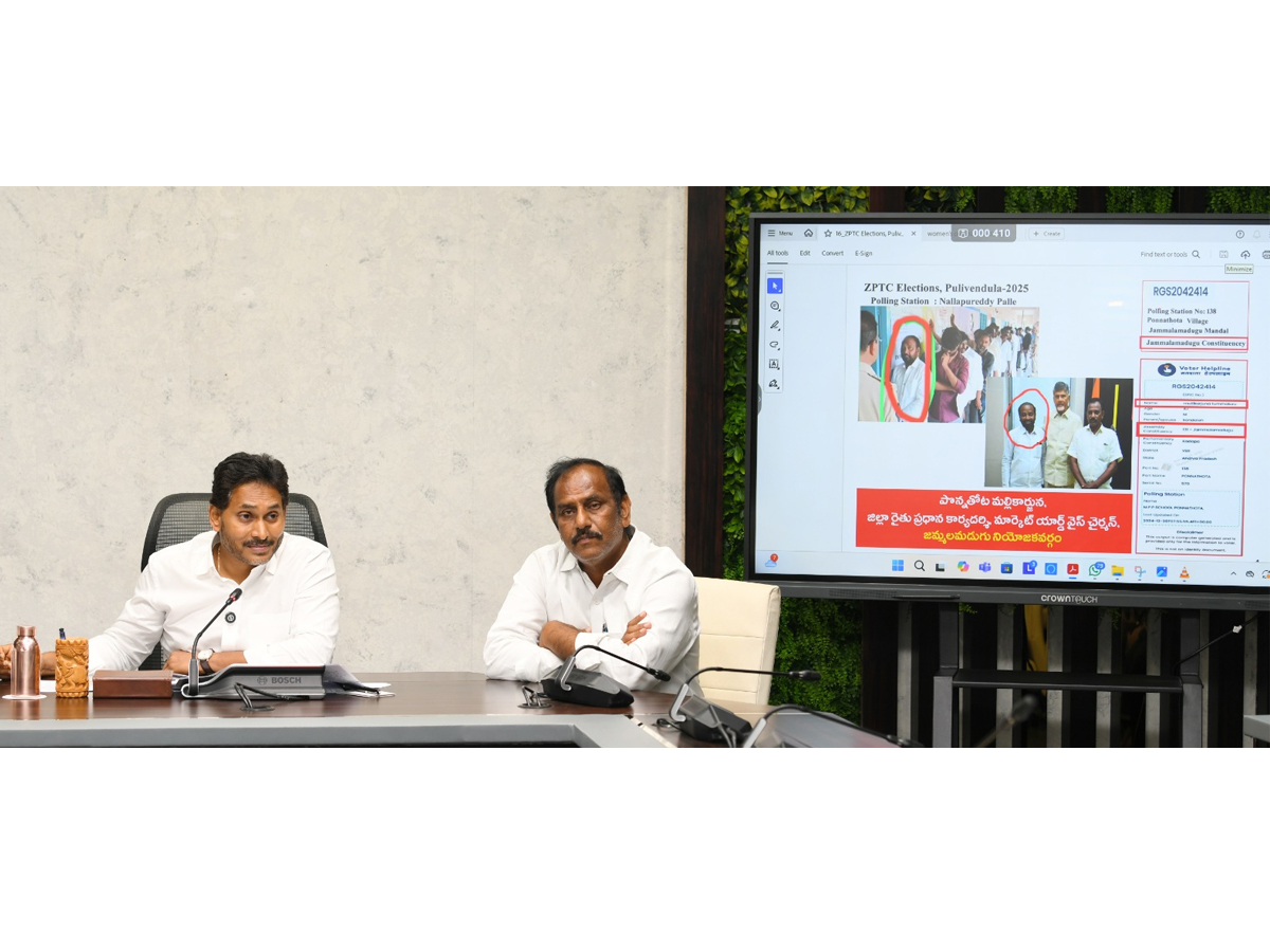 YS Jagan Sensational Press Meet on Pulivendula ZPTC By Election Photos16