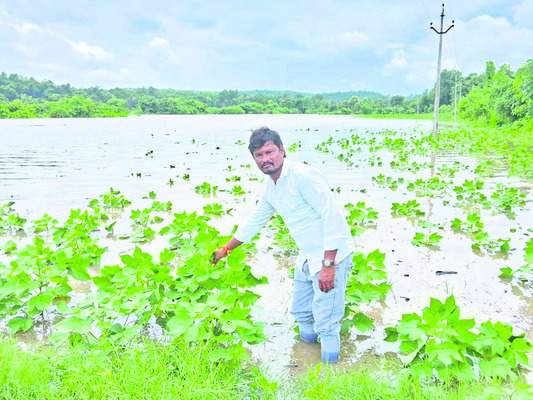● జిల్లావ్యాప్తంగా భారీ వర్షం ● ఉధృతంగా ప్రవహించిన వాగు1