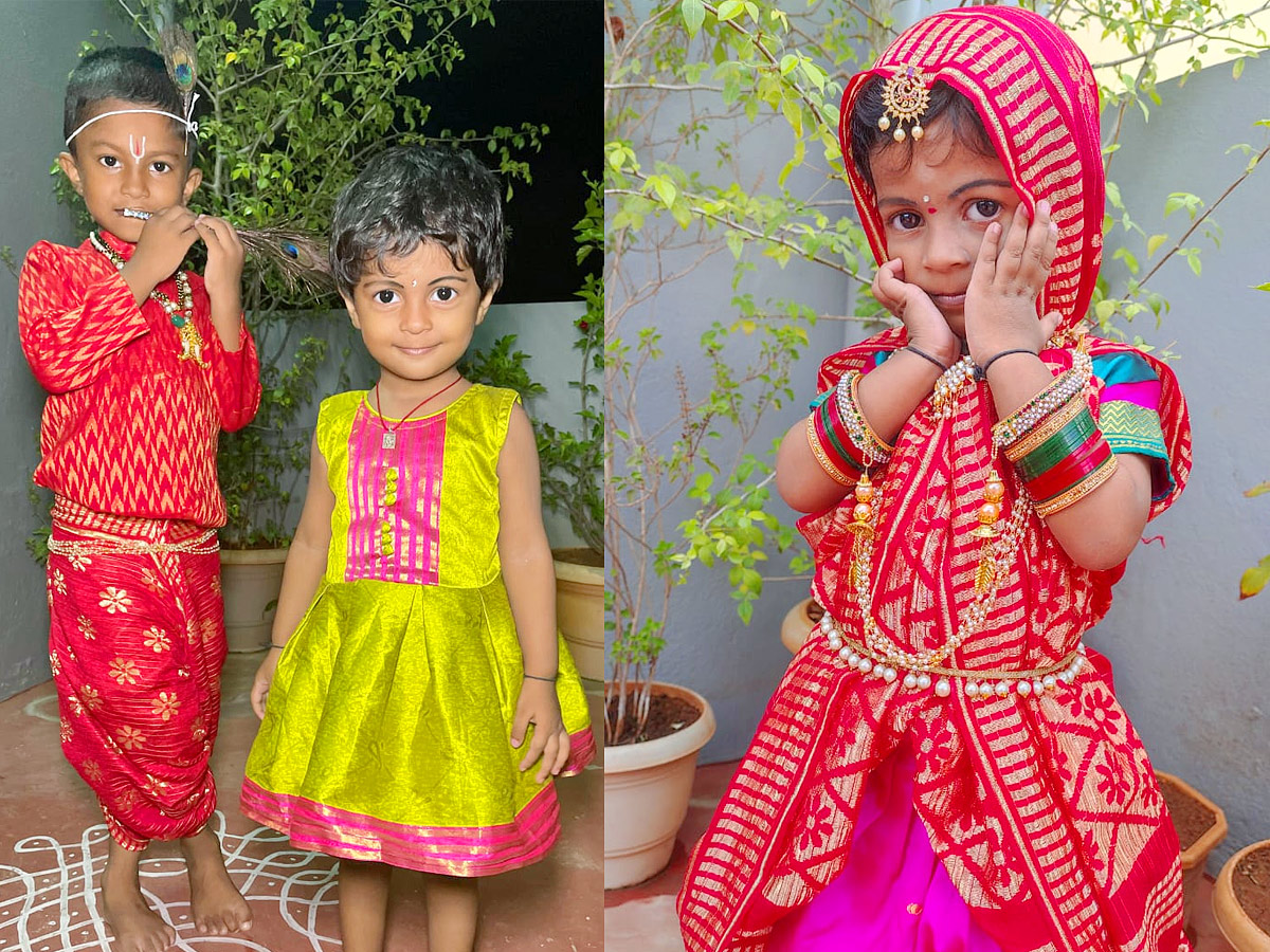 Janmashtami 2025: Beautiful Pics of Kids in Radha and Krishna Getup22
