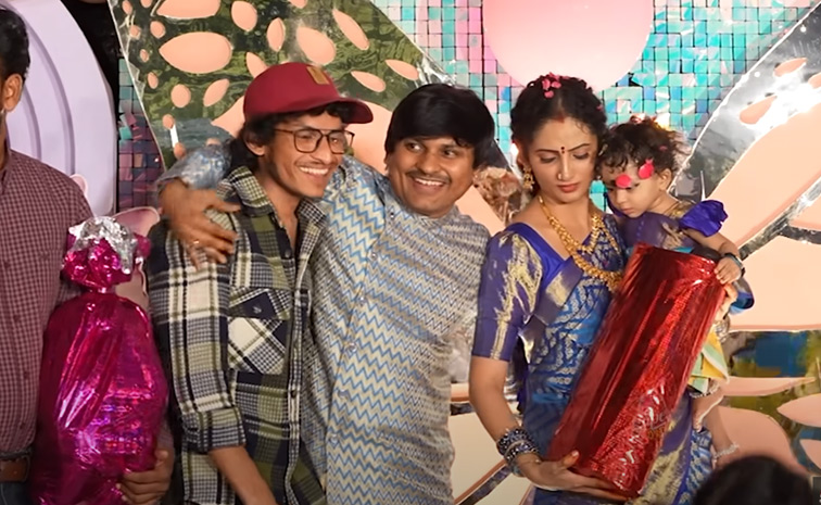 Jabardasth Rocking Rakesh And Jordar Sujatha Daughter 1st Birthday Celebrations Photos27