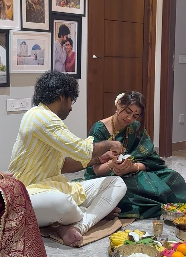 Aadhi Pinisetty and Nikki Galrani Varalaxmi Pooja at Home: Photos14