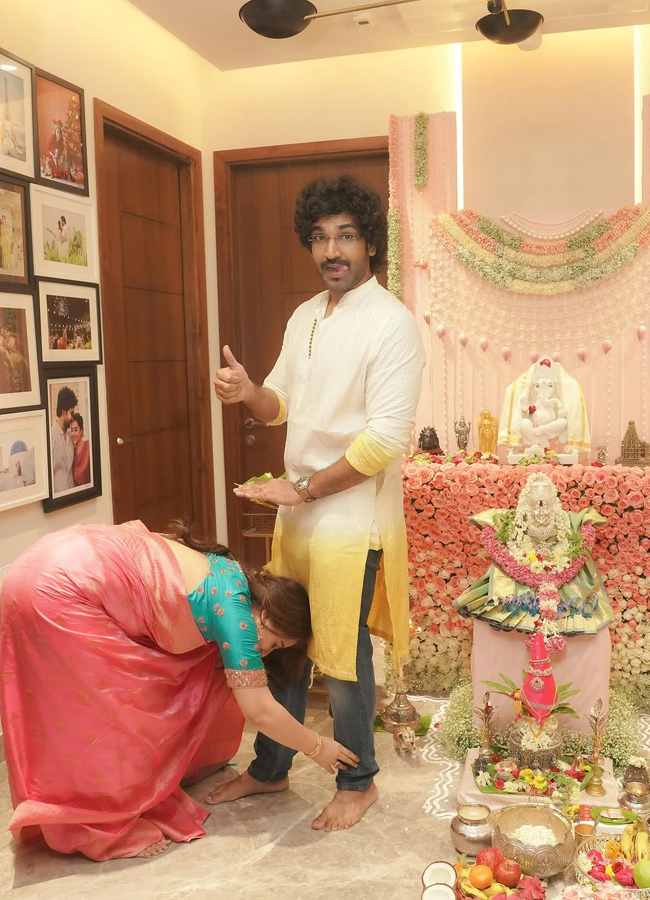 Aadi Pinisetty and Nikki Galrani at 'Ganapati Puja' (Photos)13