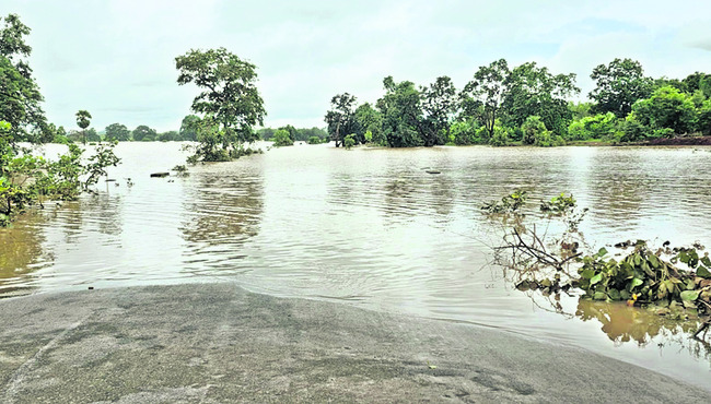 Flood water at Andhra-Odisha National Highway1