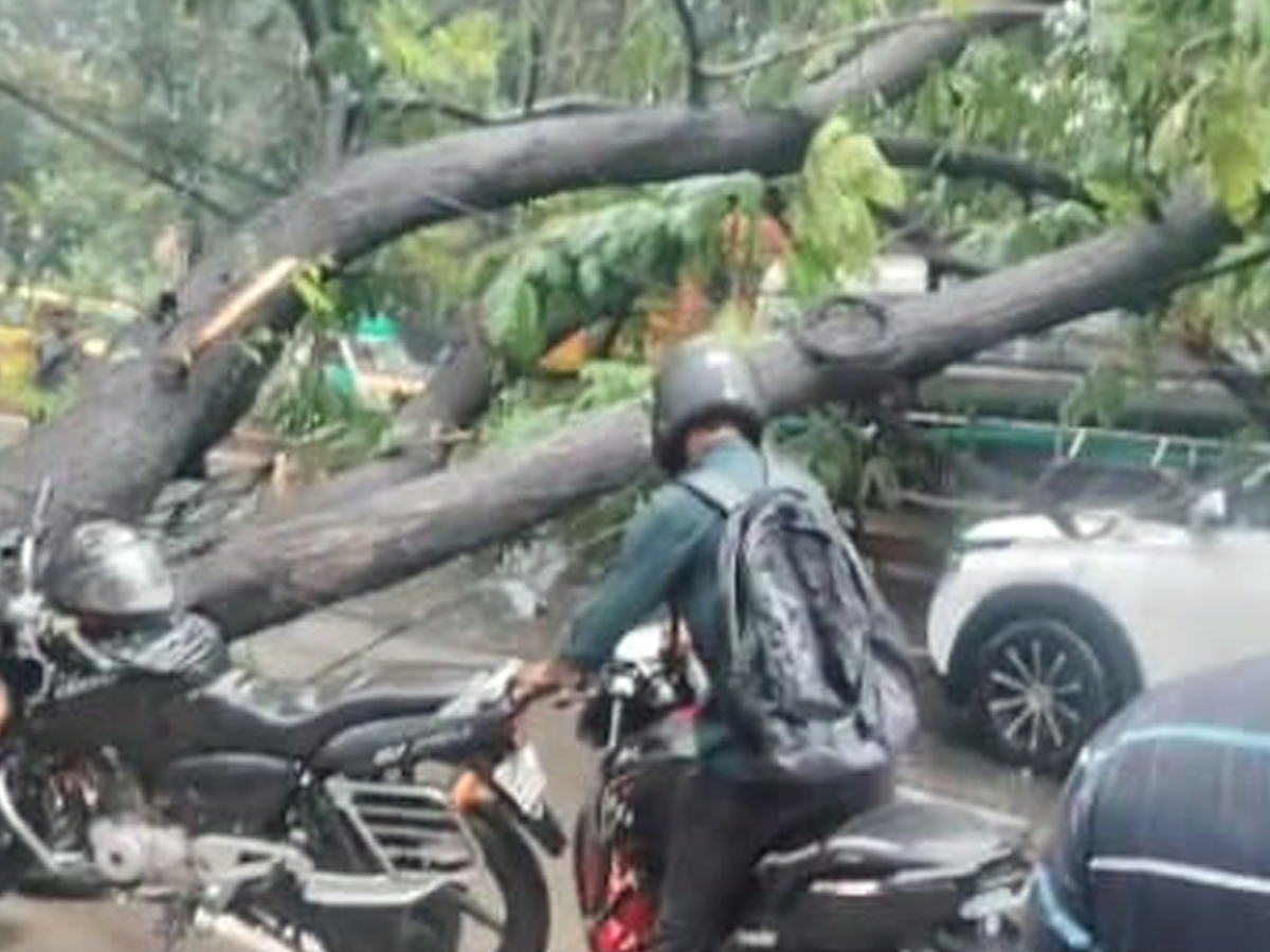 Heavy rains lash in Hyderabad roads waterlogged and traffic disrupted photos10