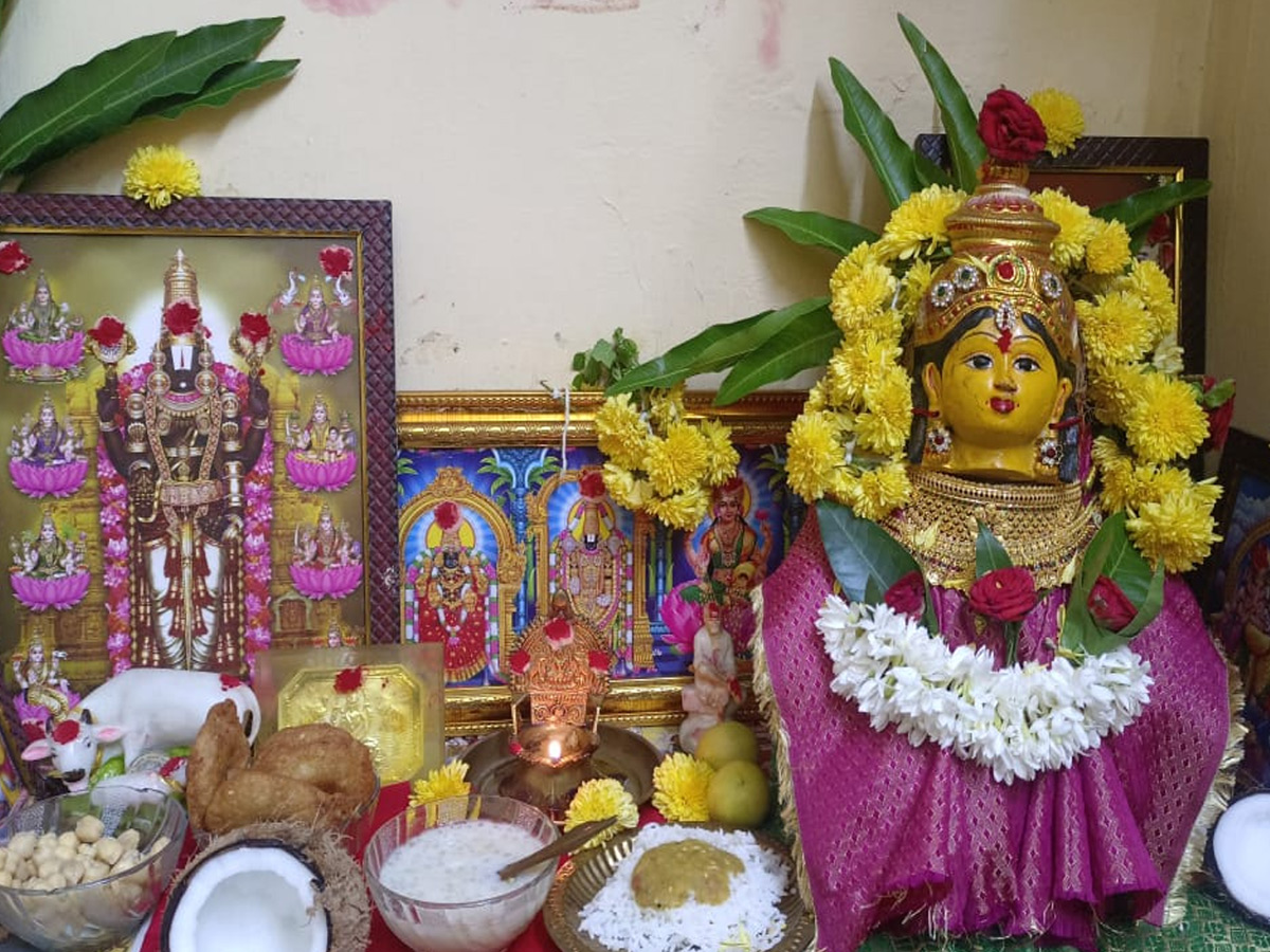 Varalakshmi Vratham 2025 Selfie With Pooja Decoration Photos10
