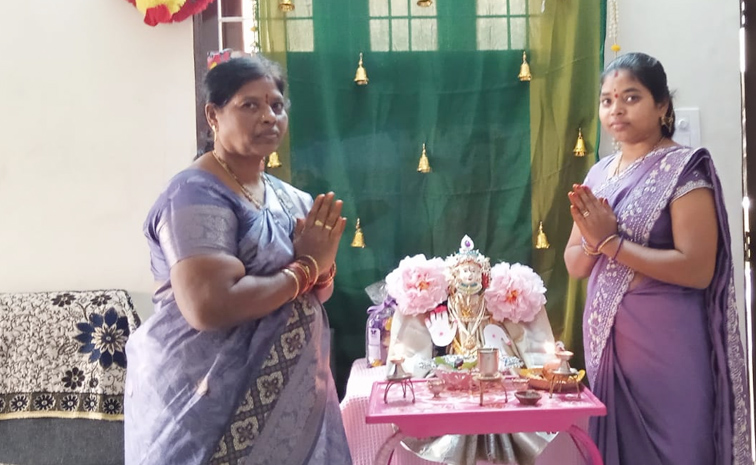 Varalakshmi Vratham 2025 Selfie With Pooja Decoration Photos3