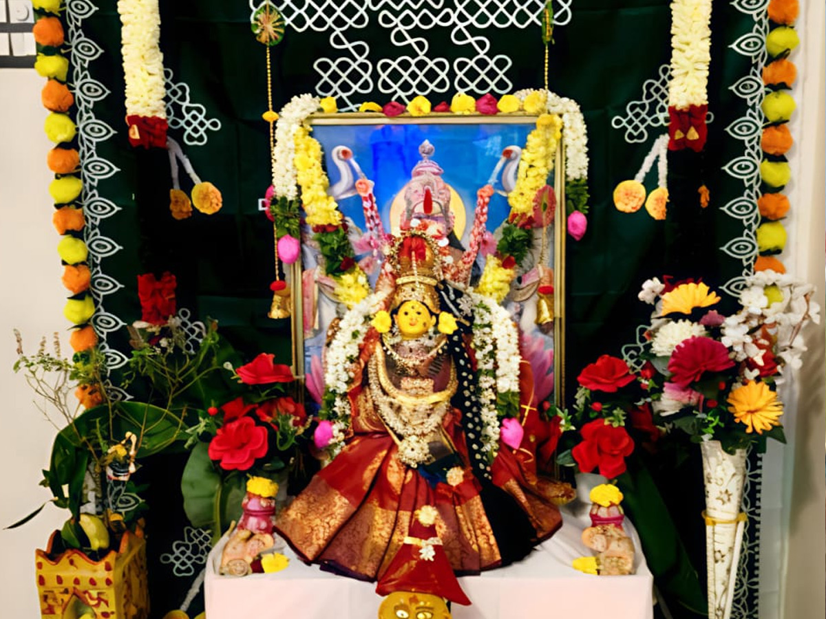 Varalakshmi Vratham 2025 Selfie With Pooja Decoration Photos9