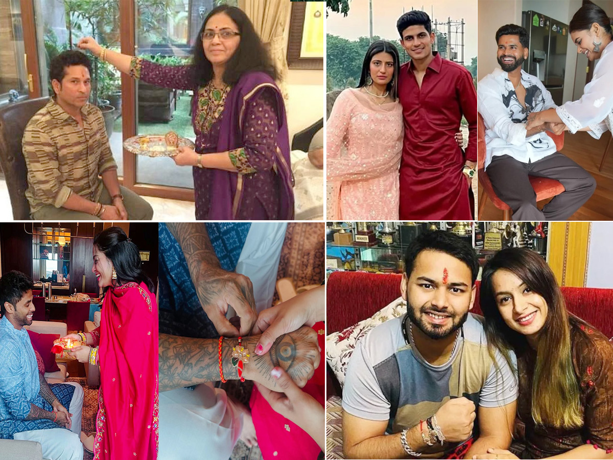 cricketers Tying Rakhi with Their sisters Photos1
