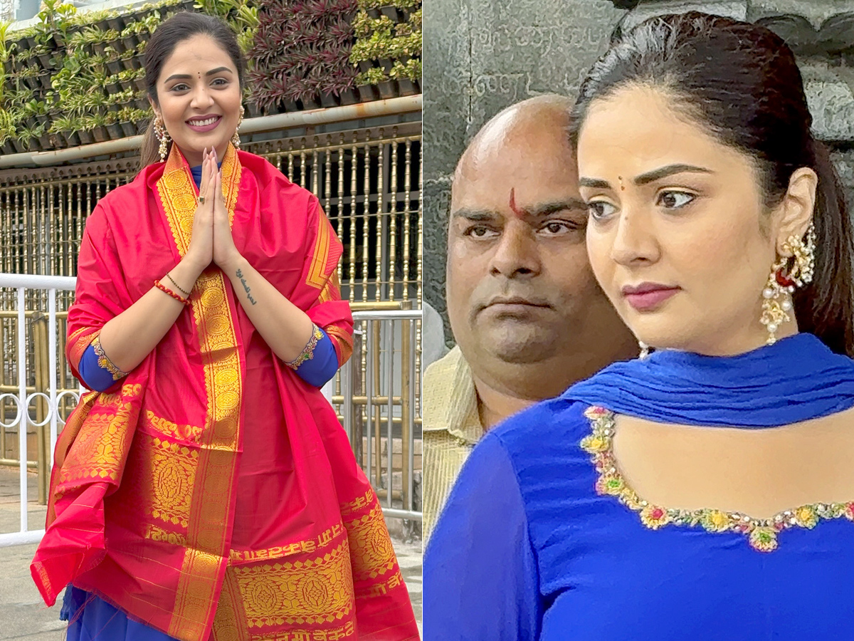 Anchor Srimukhi Visits Tirumala Temple Photos1
