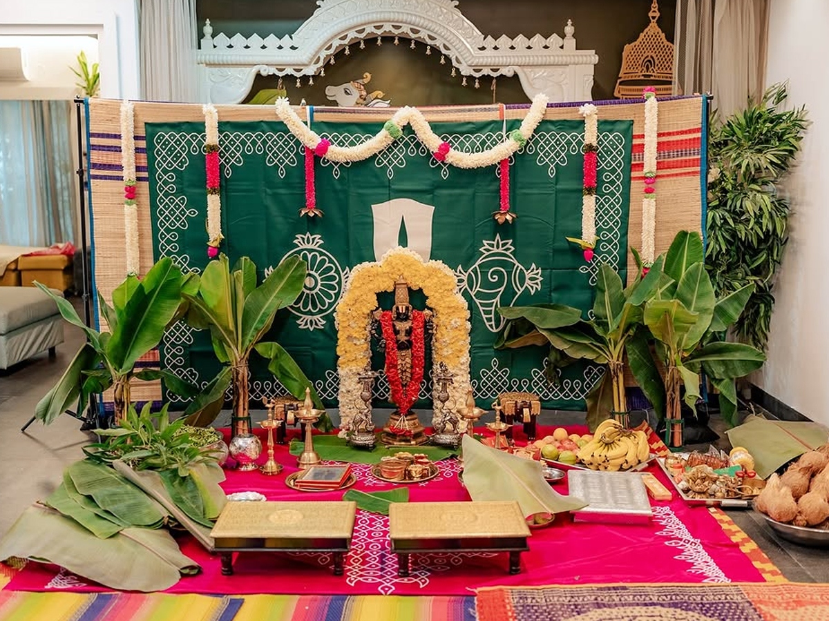 Varun Sandesh couple's Sri Venkateswara Swamy Vratham in new house.. Photos2