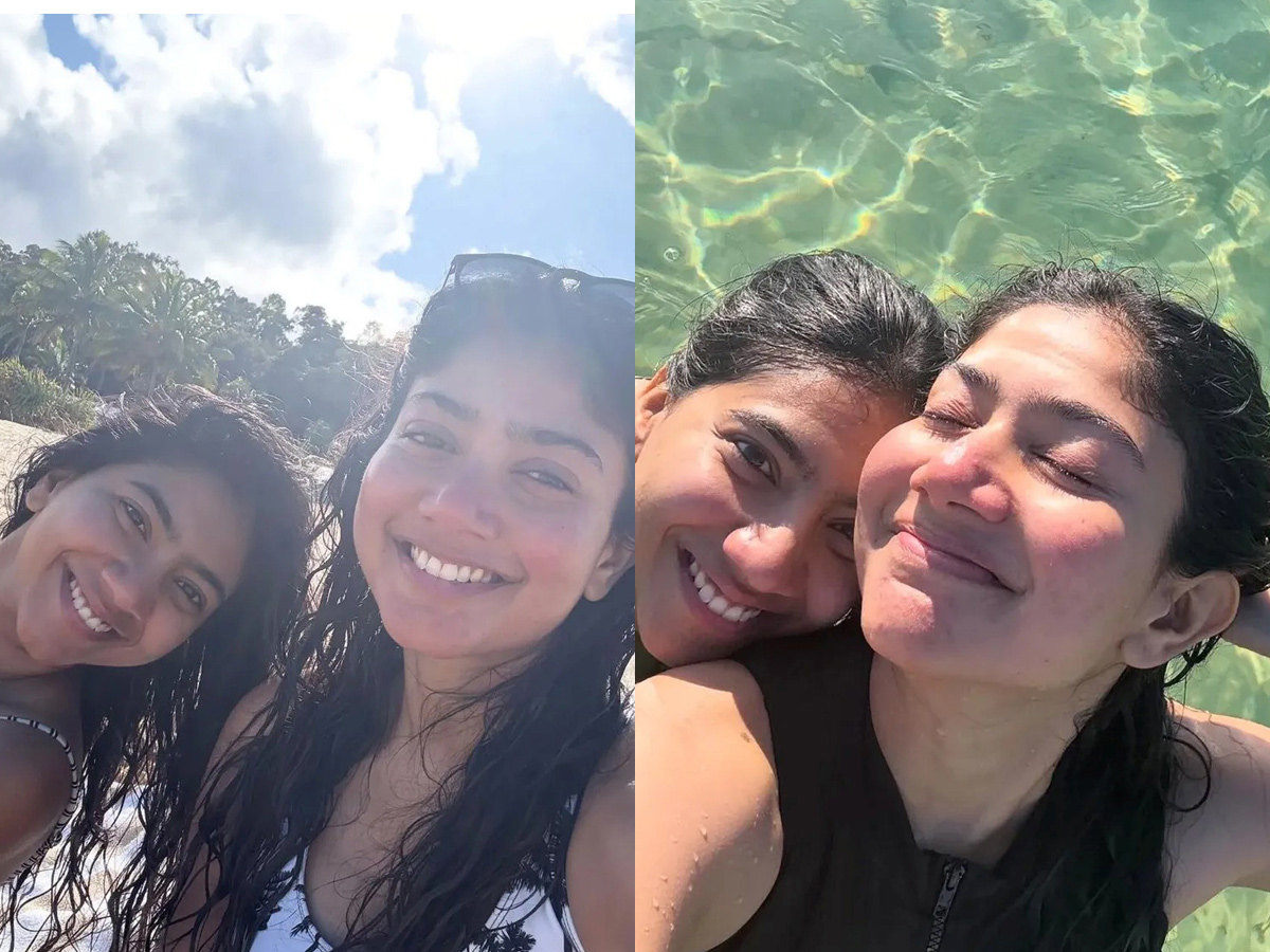 Actress Sai Pallavi enjoying In Beach with her sister Pooja Kannan PHotos1