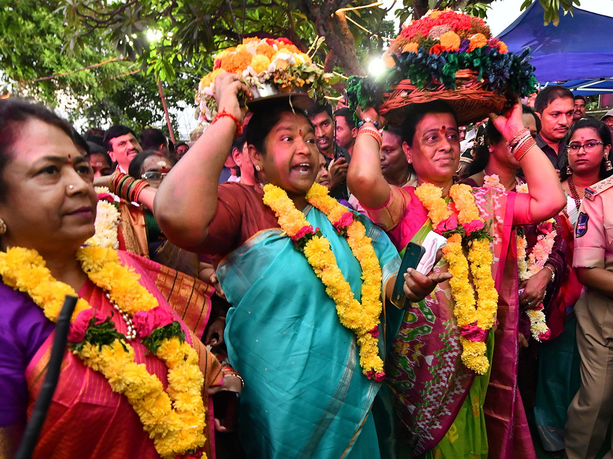 Bathukamma Festival Celebrated In Rain At Warangal District 15