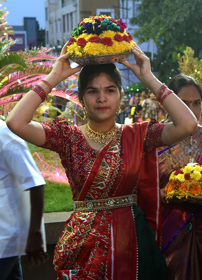 Bathukamma Festival Celebrated In Rain At Warangal District 26