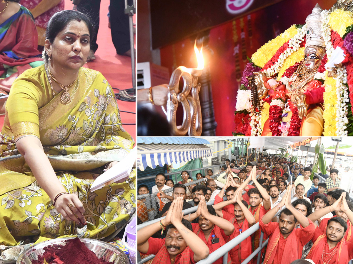 Dussehra 2025 : Devotees Rush at Kanaka Durga Temple Vijayawada1
