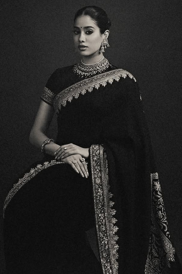 Janhvi Kapoor Beautifully Rewears Her mother Sridevi Saree Photos12