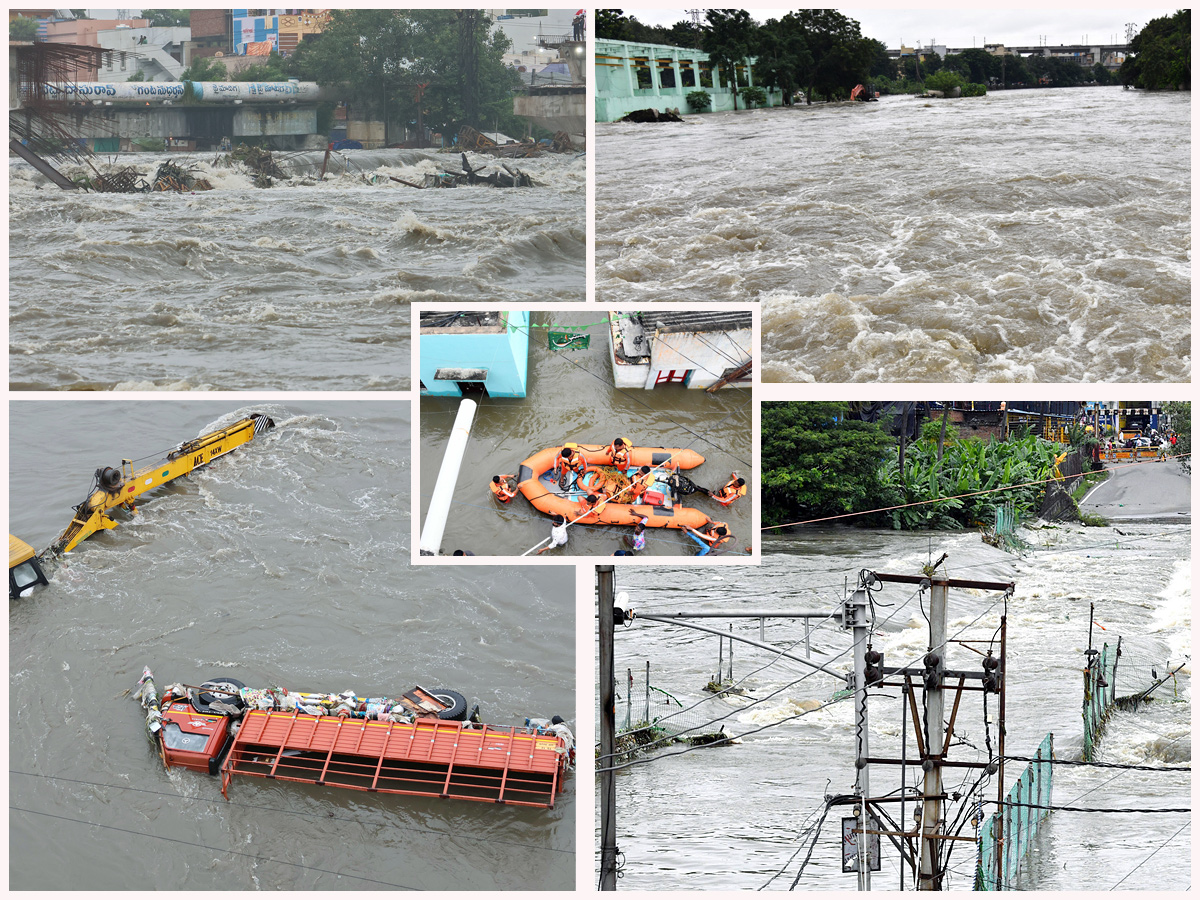 Heavy Flood Water Flow in Musi River due to Rains Photos1