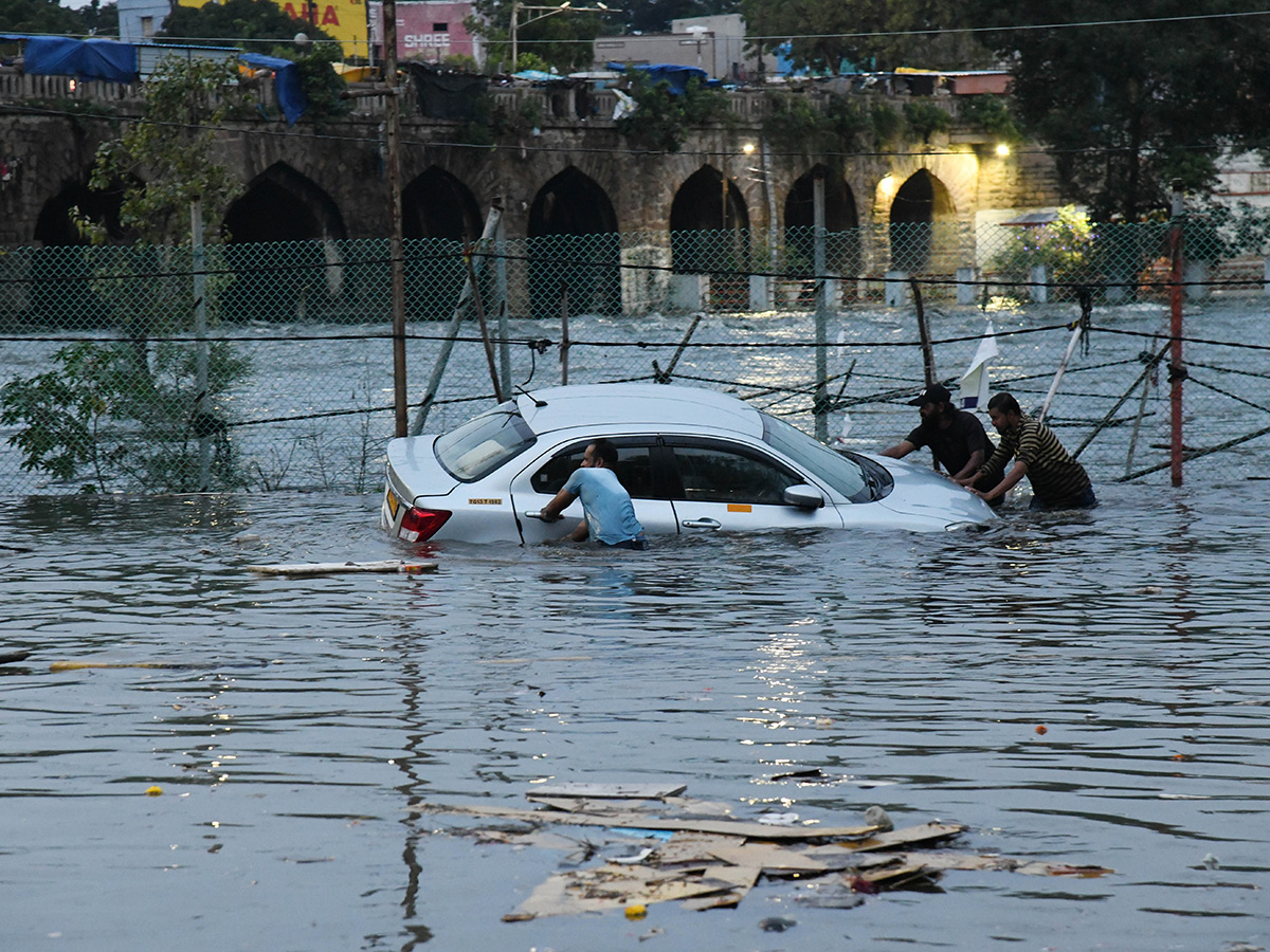 Heavy Flood Water Flows At Musi River In Hyderabad23