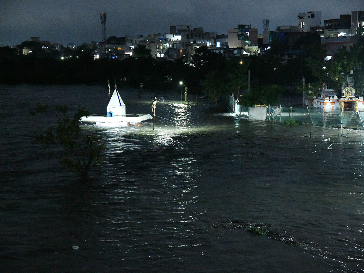 Heavy Flood Water Flows At Musi River In Hyderabad3