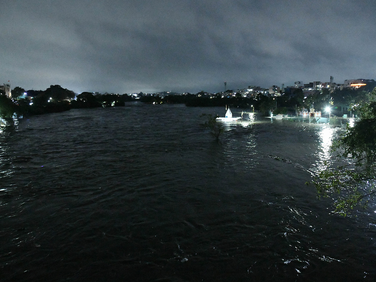 Heavy Flood Water Flows At Musi River In Hyderabad4