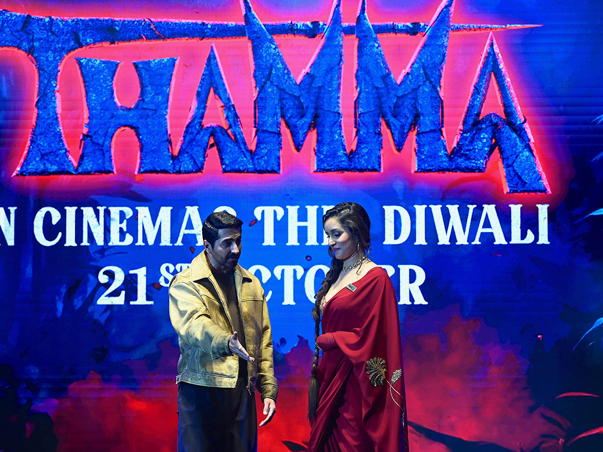 Shraddha Kapoor during the trailer launch of their film Thamma4