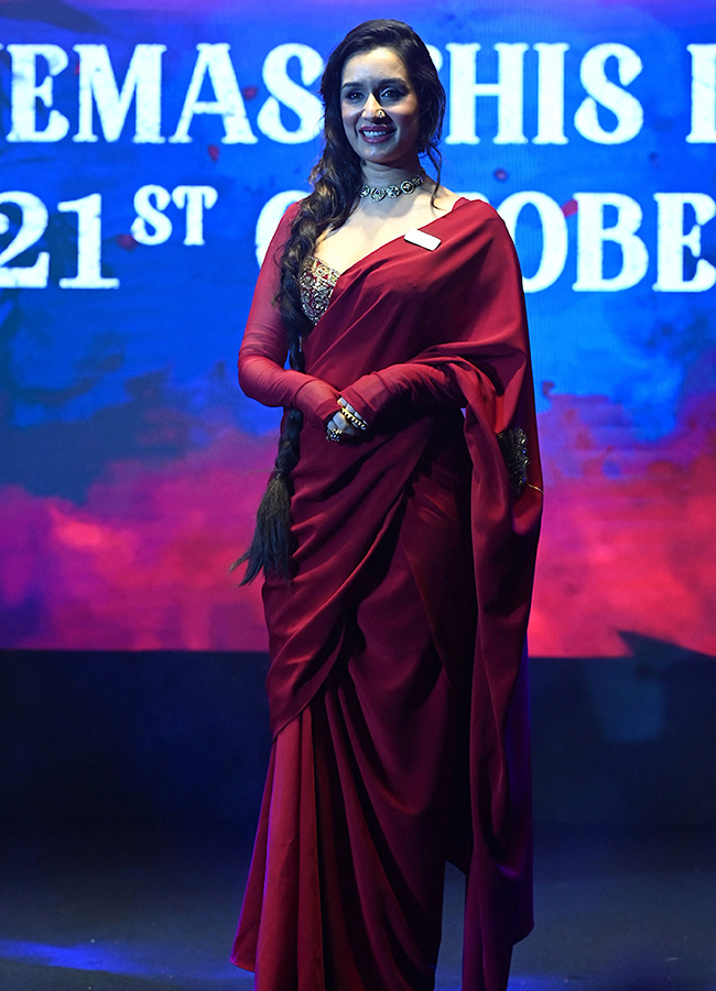 Shraddha Kapoor during the trailer launch of their film Thamma9