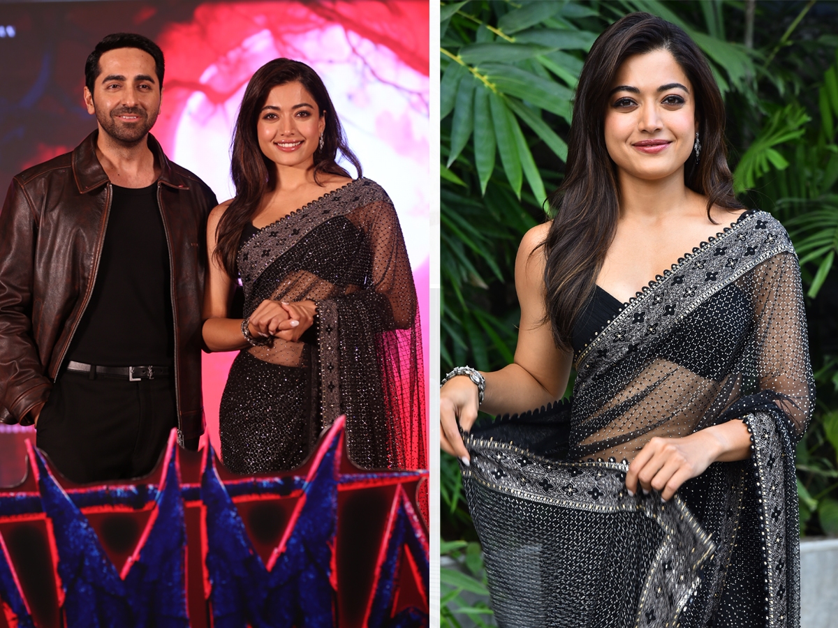 Rashmika shines at the Thamma trailer launch event photos1