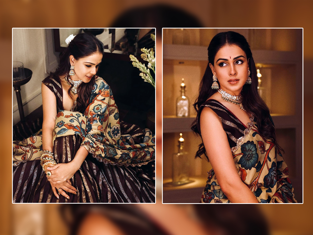 Genelia Deshmukhs chanderi lehenga with a Kalamkari dupatta hand painted over 25 days1